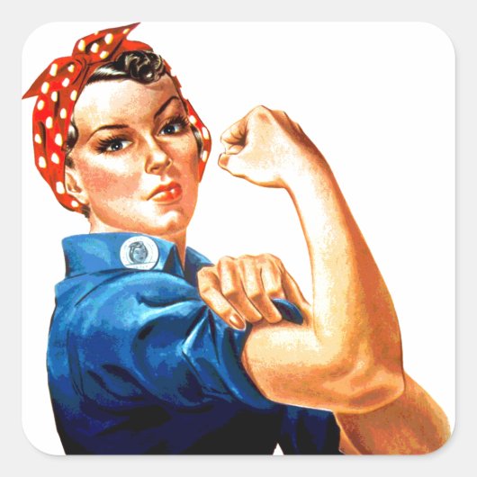 We kunnen het doen met de Riveter WII Propaganda Vierkante Sticker (Voorkant)