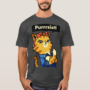 We kunnen het doen met een kat over vrouwen in maa t-shirt