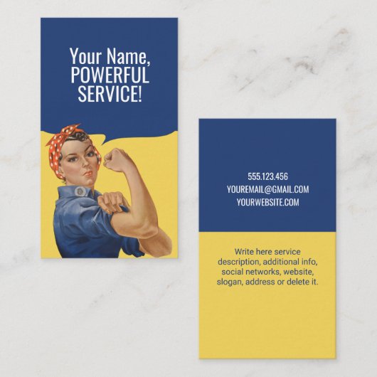 We kunnen het doen op Custom Rosie The Riveter Fem Visitekaartje (Voorkant / Achterkant)