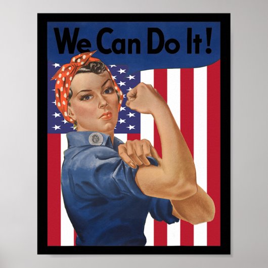We kunnen het doen Rosie de Riveter Feminist USA F Poster (Voorkant)