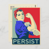 We kunnen het doen: Rosie de Riveter Persists Briefkaart (Voorkant / Achterkant)