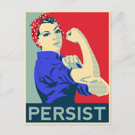 We kunnen het doen: Rosie de Riveter Persists Briefkaart (Voorkant)