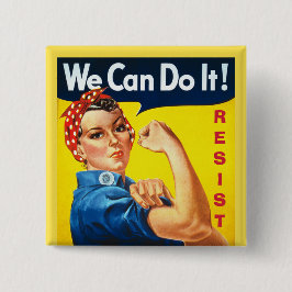 We kunnen het doen - Rosie de Riveter - weerstaan Vierkante Button 5,1 Cm