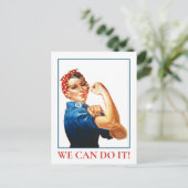 We kunnen het doen Rosie Riveter Women Power WWII Briefkaart (Staand voorkant)