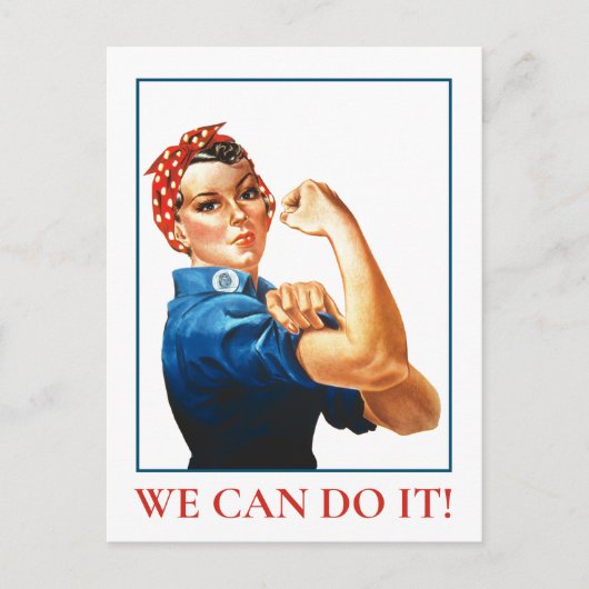 We kunnen het doen Rosie Riveter Women Power WWII Briefkaart (Voorkant)