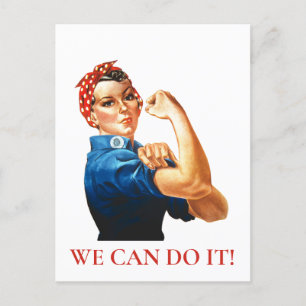 We kunnen het doen Rosie Riveter Women Power WWII Briefkaart
