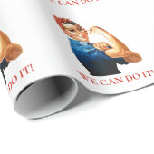 We kunnen het doen Rosie Riveter Women Power WWII Cadeaupapier (Rol Hoek)