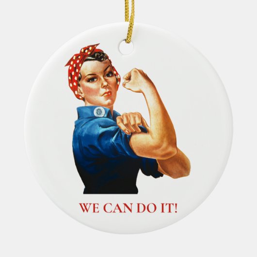 We kunnen het doen Rosie Riveter Women Power WWII Keramisch Ornament (Voorkant)