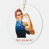 We kunnen het doen Rosie Riveter Women Power WWII Keramisch Ornament (Links)