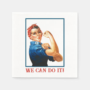 We kunnen het doen Rosie Riveter Women Power WWII  Servet