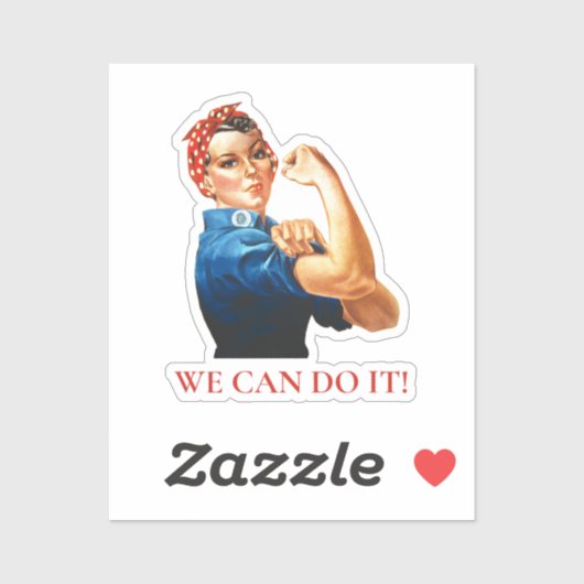 We kunnen het doen Rosie Riveter Women Power WWII Sticker (Vel)