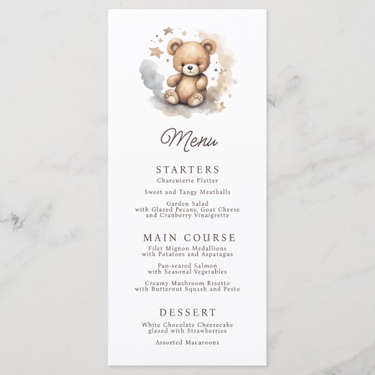 We kunnen het geneutrale Baby shower van de geslac Menu (Voorkant)