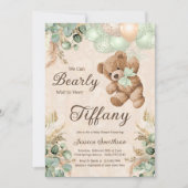 We kunnen het groene Baby shower van Teddy Bear af Kaart (Voorkant)
