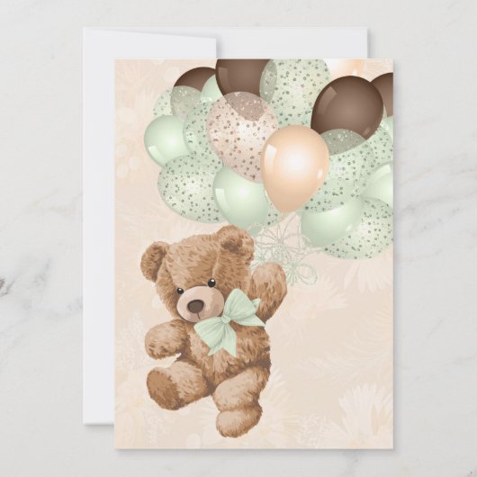 We kunnen het groene Baby shower van Teddy Bear af Kaart (Achterkant)