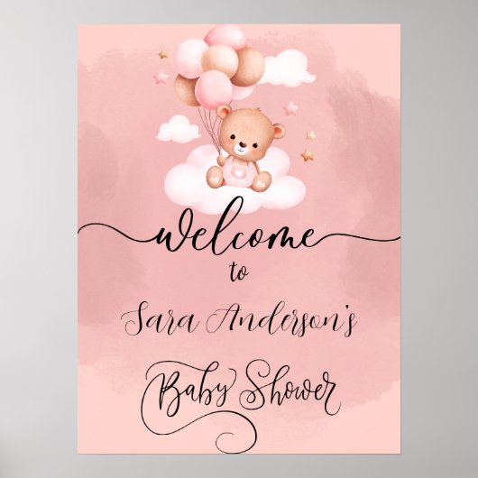 We kunnen het meisje Baby shower welkom heten Poster (Voorkant)