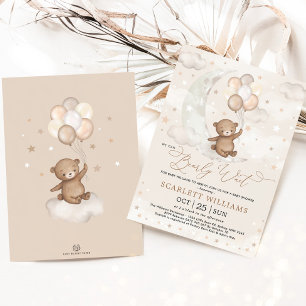 We kunnen het Moon Beer Balloons Baby shower afwac Kaart