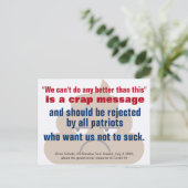 We kunnen het niet beter doen dan dit is een krap  briefkaart (Staand voorkant)