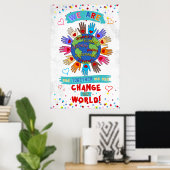 We kunnen het Poster van de wereld voor klaslokaal (Thuiskantoor)