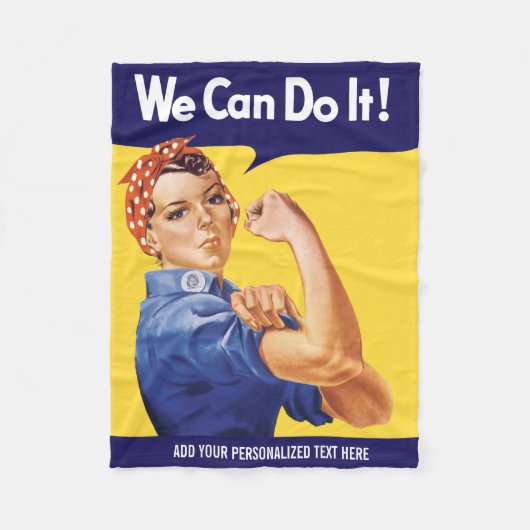 We kunnen het! Rosie de Riveter Fleece Deken (Voorkant)