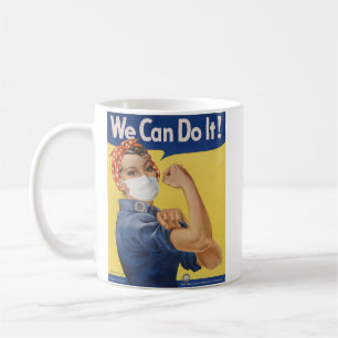 We kunnen het!  Rosie de Riveter Pandemic Edition Koffiemok