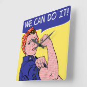 We kunnen het! Rosie de Riveter Pop Art Remix Vierkante Klok (Hoek)