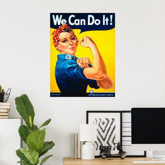 We kunnen het! Rosie de Riveter Poster (Thuiskantoor)