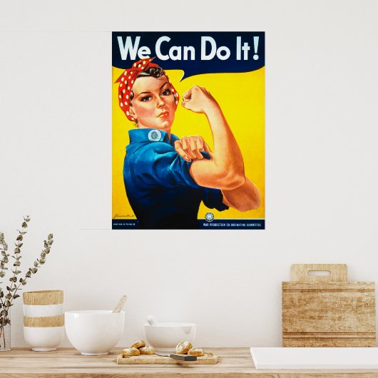 We kunnen het! Rosie de Riveter Poster (Keuken)