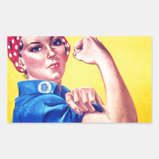 We kunnen het rosie de Riveter Rechthoekige Sticker (Voorkant)