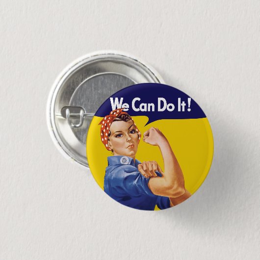 We kunnen het! Rosie de Riveter Ronde Button 3,2 Cm (Voorkant /achterkant)