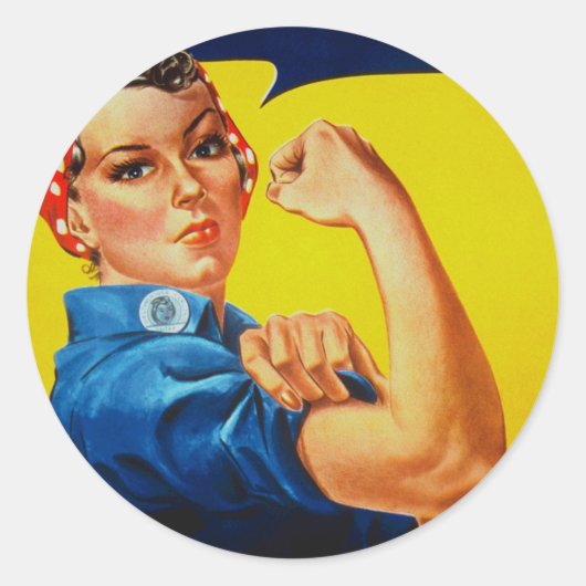 We kunnen het rosie de Riveter Ronde Sticker (Voorkant)
