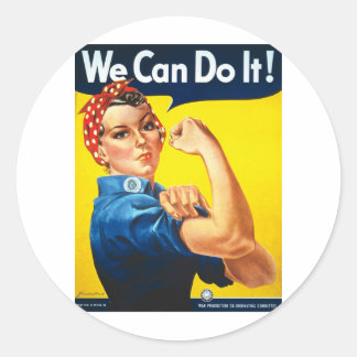 We kunnen het! Rosie de Riveter Ronde Sticker