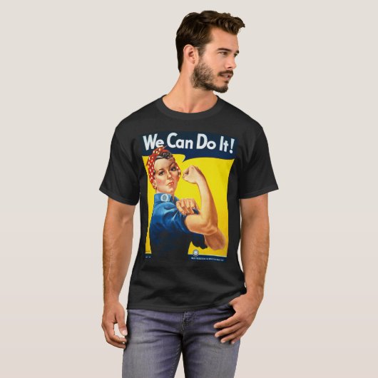 We kunnen het! Rosie de Riveter T-shirt (Voorkant volledig)