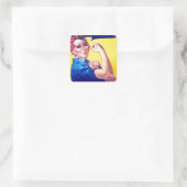 We kunnen het rosie de Riveter Vierkante Sticker (Tas)