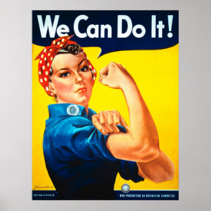 We kunnen het! Rosie de Riveter Vintage Poster