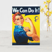We kunnen het! Rosie de Riveter Wenskaart Kaart (Gele Bloem)