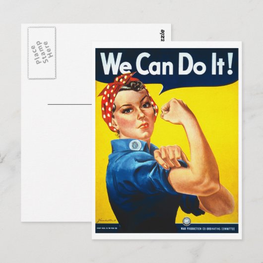 We kunnen het rosie de Riveter Wereldoorlog II Briefkaart (Voorkant / Achterkant)