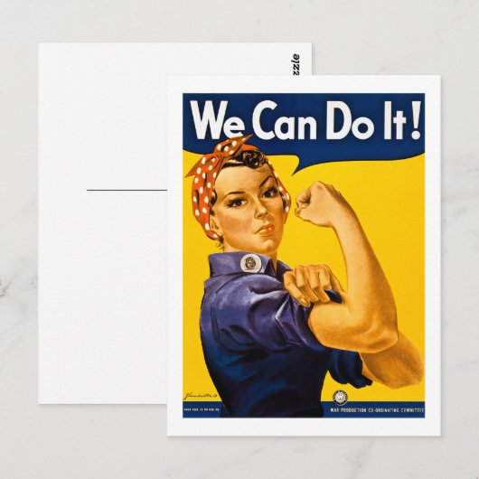 We kunnen het! Rosie de Riveter  WW2 Briefkaart (Voorkant / Achterkant)