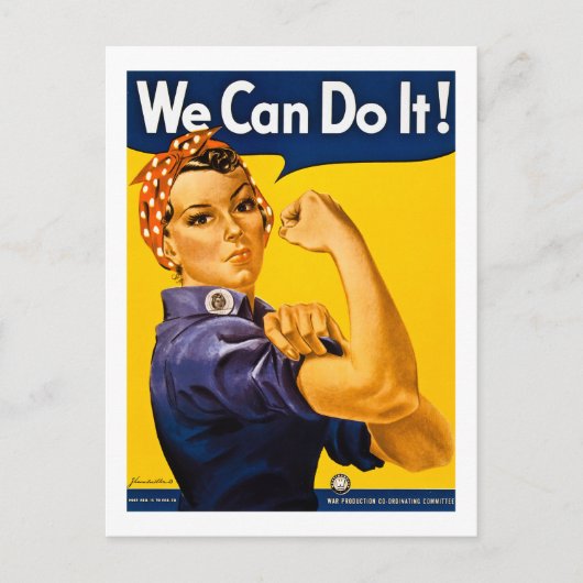 We kunnen het! Rosie de Riveter WW2 Briefkaart (Voorkant)