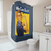 We kunnen het! Rosie de Riveter WW2 Douchegordijn (In situ)