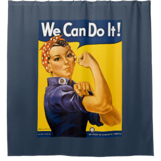 We kunnen het! Rosie de Riveter WW2 Douchegordijn