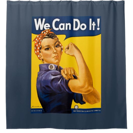 We kunnen het! Rosie de Riveter WW2 Douchegordijn (Voorkant)