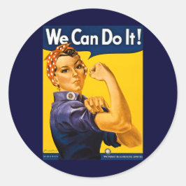 We kunnen het! Rosie de Riveter WW2 Ronde Sticker