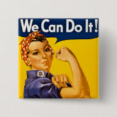 We kunnen het! Rosie de Riveter WW2 Vierkante Button 5,1 Cm (Voorkant)