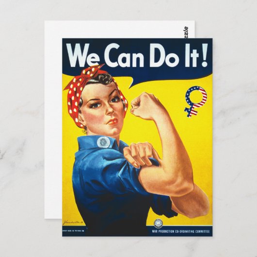 We kunnen het! Rosie het Briefkaart Riveter (Voorkant / Achterkant)