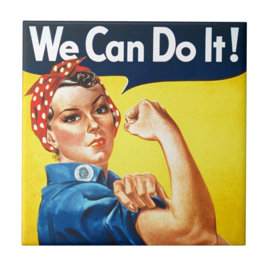 We kunnen het! - Rosie het  pictogram van de Rivet Tegeltje (Voorkant)