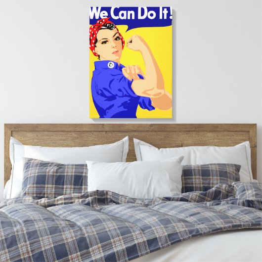 We kunnen het! Rosie The Riveter WII Poster Canvas Afdruk (Insitu (Slaapkamer))