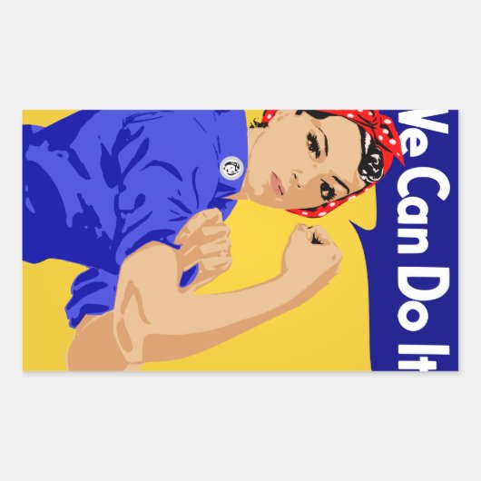 We kunnen het! Rosie The Riveter WII Poster Rechthoekige Sticker (Voorkant)