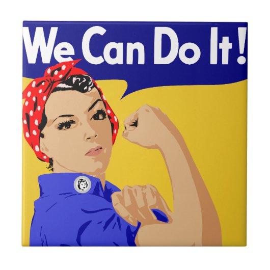 We kunnen het! Rosie The Riveter WII Poster Tegeltje (Voorkant)