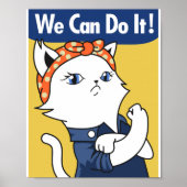 We kunnen het! White Cat Rosie het Poster Riveter (Voorkant)
