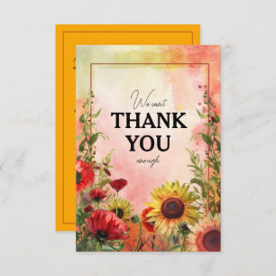 🌻We kunnen je niet bedanken Sunny Petals & Scarle Bedankkaart